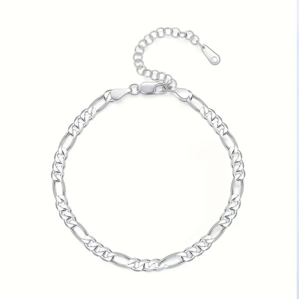 925 Sterling Silver Figaro Anklet product detail 5