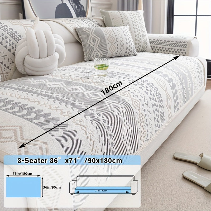 Non-Slip White Washable Sofa Cover - living room furniture protection – additional product view 39