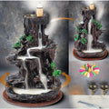 Incense Burner, Backflow Incense Holder 2 Sides Waterfall Incense Burnier with 120 Backflow Incense Cones, 30 Incense Sticks, Aromatcherapy Ornamen for Home