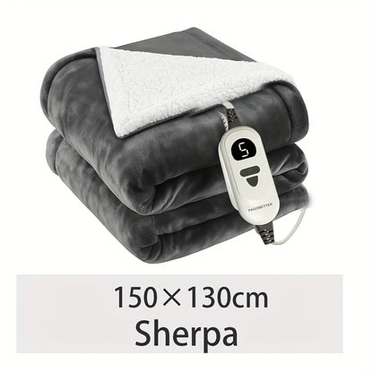 Electric Blanket 130 X 160 Cm - Heated Blanket & Heating Blanket, 5 Temperature Settings & Automatic Shutoff, Overheat Safety Feature, Washable in Machine, Cozy Warm Blanket for Bed & Couch, Flannel Electric Throw Blanket