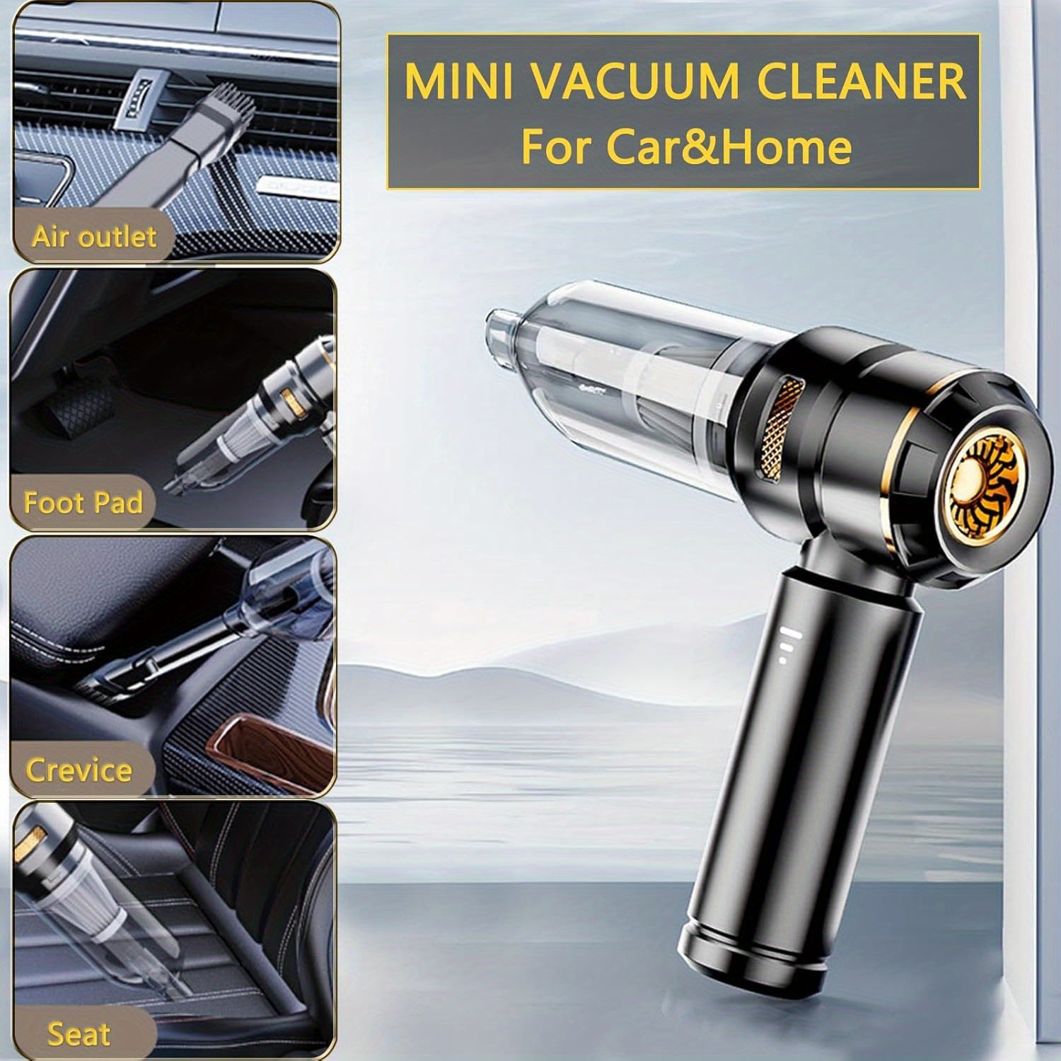 22000Pa Strong Suction Handheld Vacuum - Cordless Car & Home Use, High Power Car Vacuum, 4-in-1 For Pet Hair/Sofa/Carpet With Easy-Empty Dust Cup