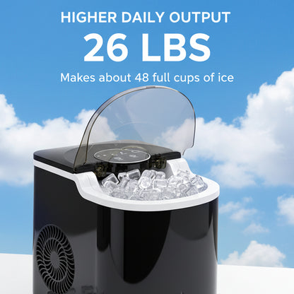 Advwin Countertop Ice Maker Machine, Portable Bullet Ice Maker with Self Cleaning, 7 Ice Cubes in 6-8 Mins, 2 Ice Sizes, Ice Machine for Home Kitchen Office Bar