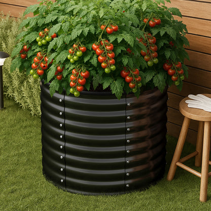 Livsip Garden Bed Round Galvanized Steel Raised Container Planter Box