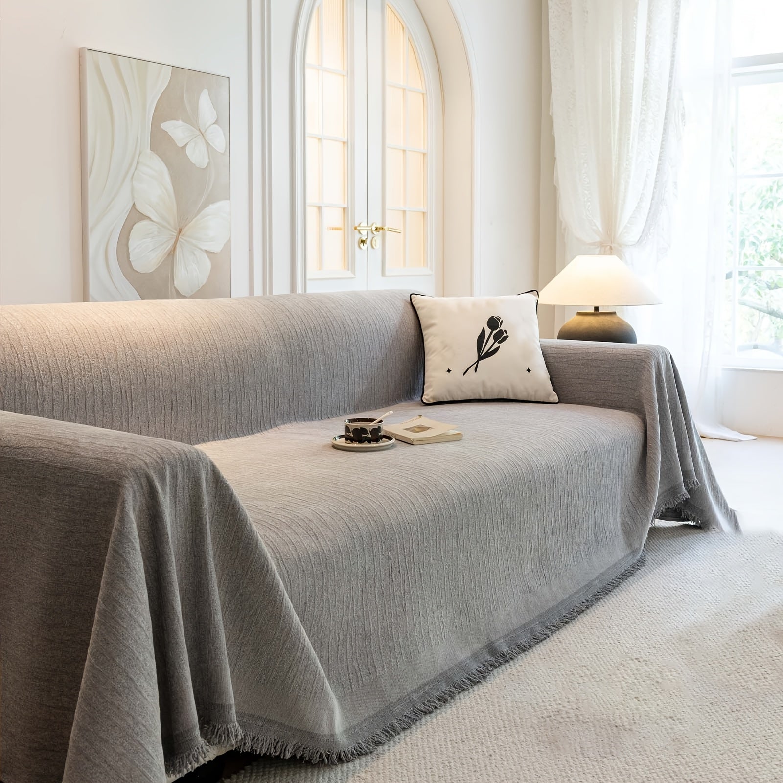 1pc of Non-Slip Sofa Cover, Dog-Friendly Couch Protector, Machine-Washable Furniture Covers, Suitable for Living Rooms, Bedrooms, Offices, And Home Decoration for Fall And Autumn