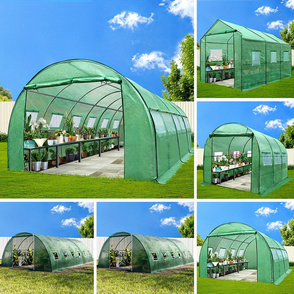 Green Fingers Greenhouse Tunnel Garden House Storage Walk in Shed Plant, Plant Growing, Outdoor Gardening, Portable Greenhouse, Walkin Tunnel, Durable Frame, Weatherresistant, Plant Shelter, Gardening Greenhouse