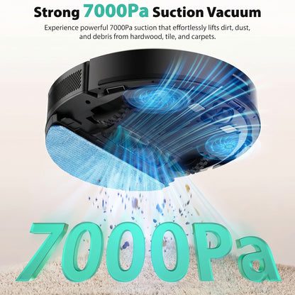 Lubluelu 2026 Robot Vacuum, 7000 Pa/2.5L Self Empty Station/60 Days Hands Free Cleaning/3-In-1 Vacuum And Mop/Wifi/App/24 No-Go Zones/5 Editable Mapping