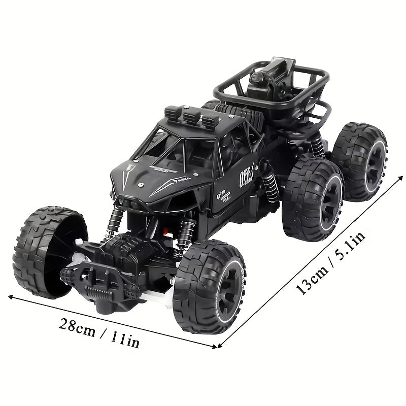 6 Wheel Alloy Climbing Car, 4WD Off-Road Toy with High Elastic Shock Absorbers, Strong Tires for All Terrains And Speeds, Gift for Children's Day, Birthday for 3+ Boys And Girls (Black/Blue)
