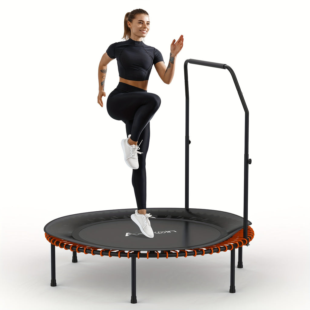 Advwin 101.6cm/121.92cm Rebounder Mini Trampoline Fitness Trampolines with Adjustable Foam Handle