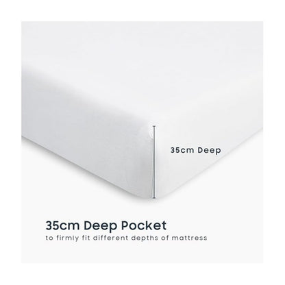 4pcs Bed Sheet Set - Ultra Soft - Super Cooling & Soft Bed Sheets - Fitted Sheet Deep Pocket Up to 35cm - Hotel-Quality Bedding Sheets Set - GREAT GIFTS