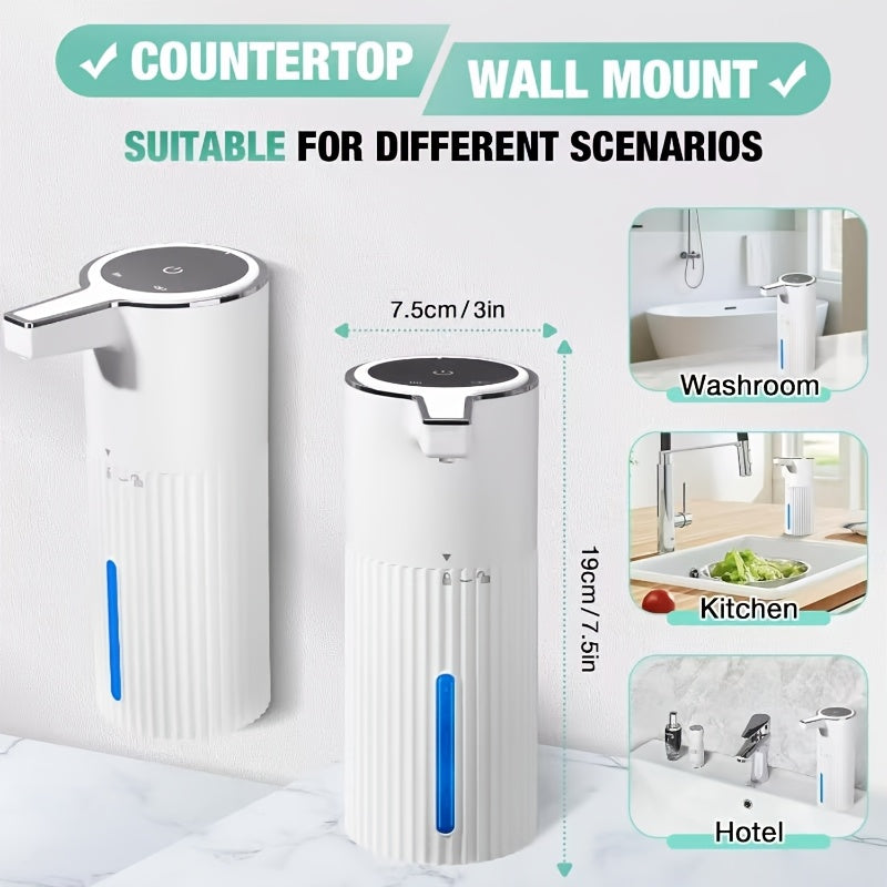 Newly Upgraded Non-contact Smart Soap Dispenser, Infrared Sensor, Sensing Distance 0-40mm, 1800mAh Rechargeable Battery, Capacity 400ml, Liquid Model And Foam Model, Necessary for Bathroom And Kitchen, Supporting Wall Hanging