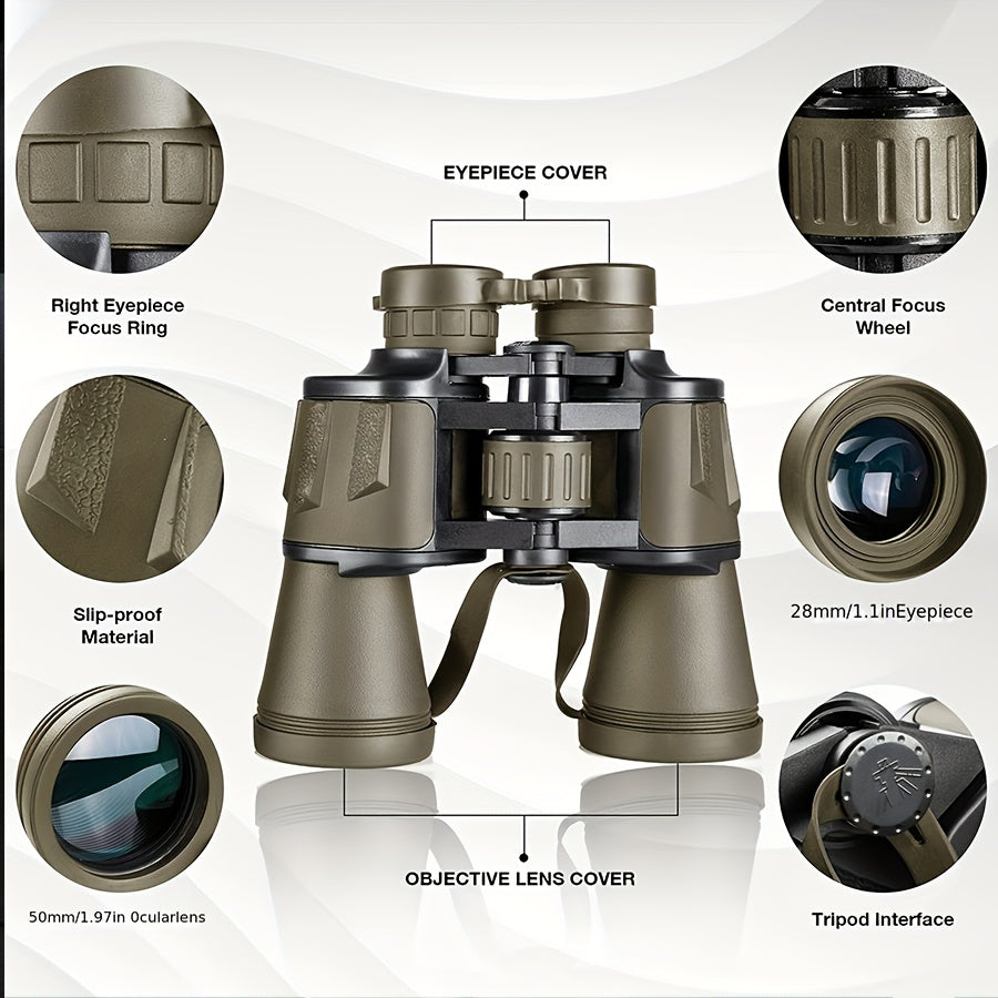 Adult Binoculars With Smartphone Adapter - Binoculars For Bird Watching, Hunting, Hiking, Concerts, Great Gifts For Men & Fathers