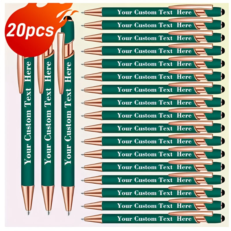 20pcs Ballpoint Pen Custom | 0.7mm&2-in-1 Touchscreen Pen | Personalized Engraved Pen Bulk | Office Supplies | School Supplies | Birthday Gift | Fathers Day Gift