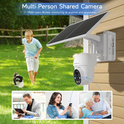 XIAOVV P6 1080P Wireless Outdoor WiFi Solar Security Camera IP65 Motion Detection Full Color Night Vision Two Way Audio Alarm Push Support 2.4GHz Network