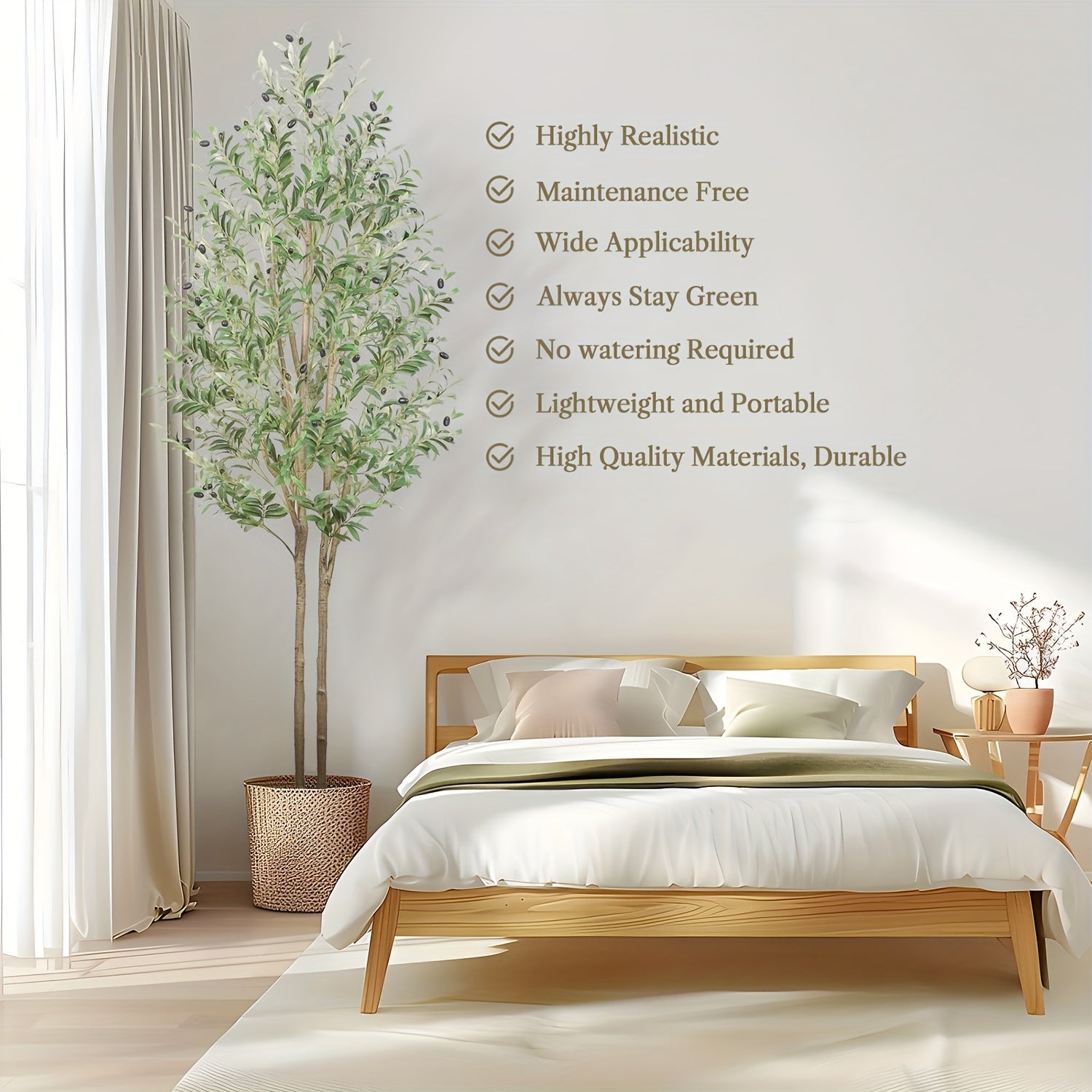 180cm Artificial Olive Tree, Faux Silk Plant, Indoor/ Outdoor Fake Artificial Plants With Natural Wood Trunk & Lifelike Fruits, Perfect For Modern Home Decor, Office And Living Room Floor Decor, 5FT (150cm)/7FT (210cm)/6FT(180cm)