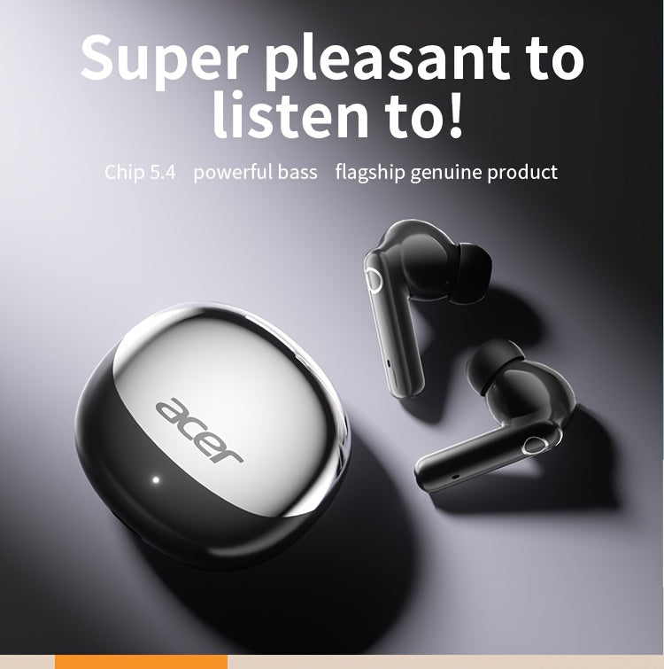 [Acer Official Authentic] In-Ear Design | TWS Wireless Headset | Stereo | Heavy Bass | Low Latency | Comfortable Wearing (Study/Business/Sports/Running/Fitness) | Portable Design | Multi-Device Compatible (Mobile Phone/Tablet/Laptop) | Recommended f