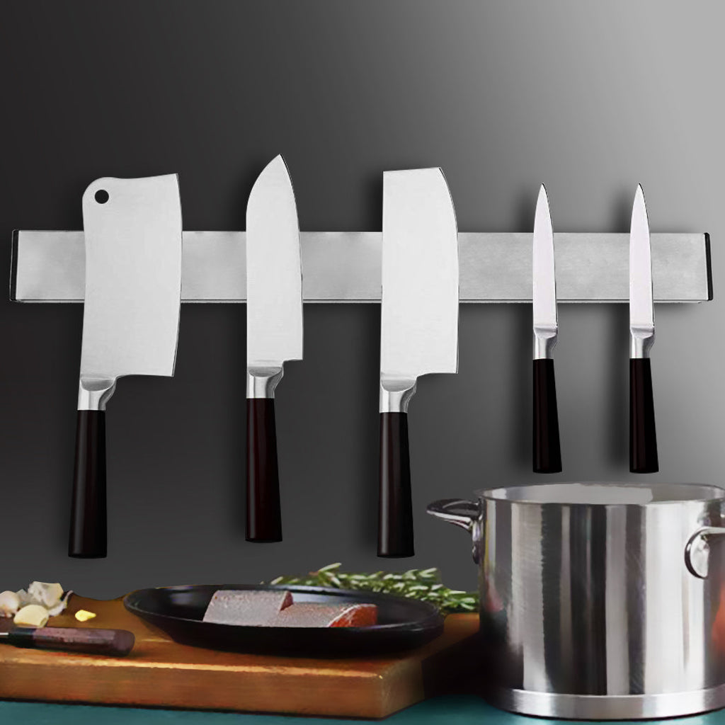 Magnetic Knife Holder Block Wall Mounted Stainless Steel 50cm, Heavy Duty Kitchen Utensil Storage Rack, Space-Saving Knife Strip Organizer for Knives, Tools, Scissors, Utensils – Durable Modern Wall Knife Bar