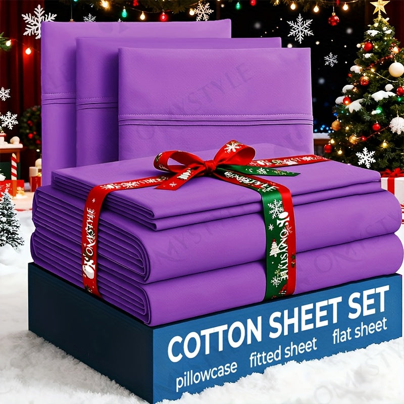 2000TC 3/4pcs Cotton Sheet Set, Cotton Blend Bed Sheet Set, Kids Extra Deep Sheets- Breathable & Cooling, Soft, Elastic Easy Fit - All Seasons Comfort - Perfect Gift