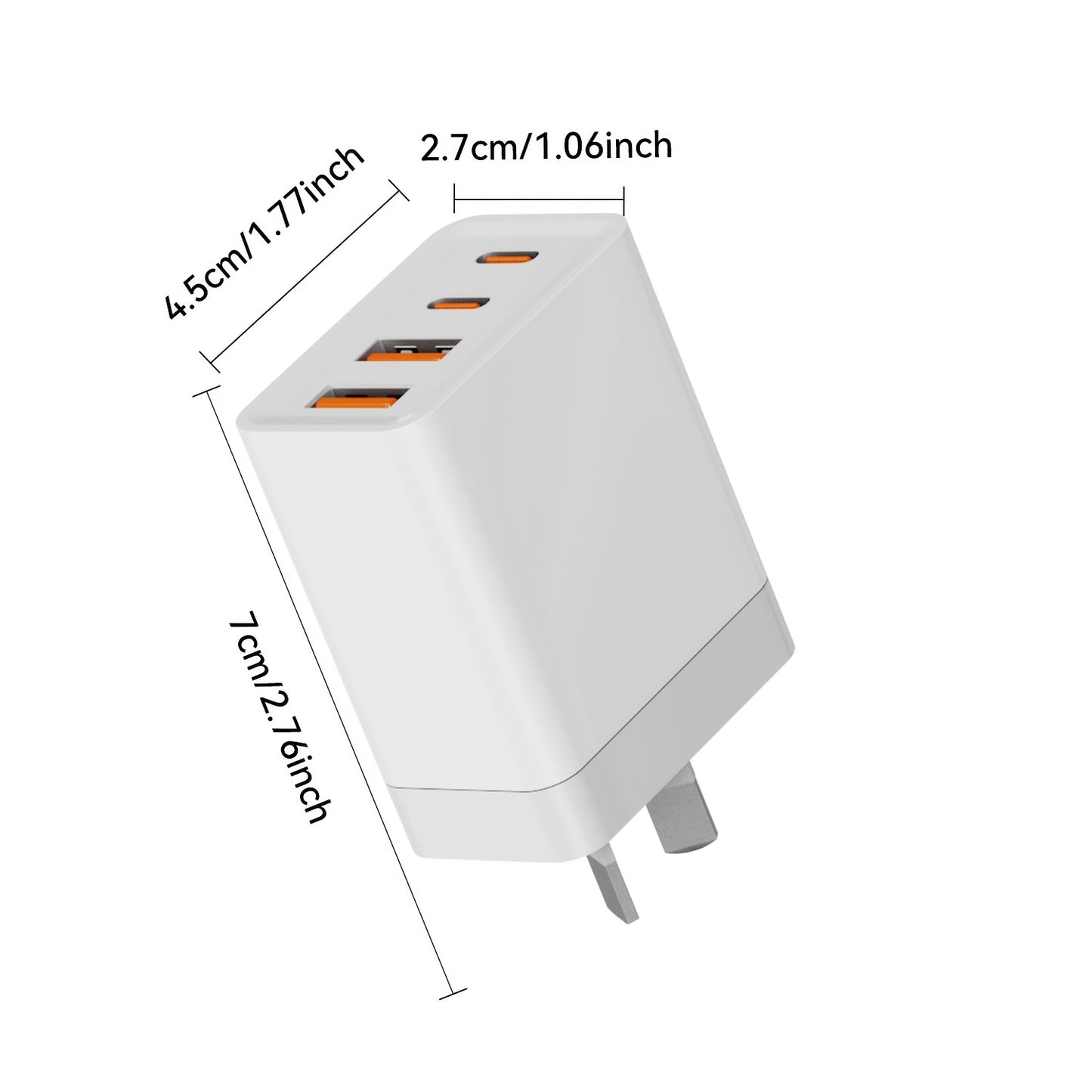 [VEKEN Fast Charger] VEKEN USB C Fast Charger, 40W Dual USB-C Wall Charger, 4-Port 20W USB C Power Adapter with QC3.0 AUS Plug, Dual PD USBC Charger with C to C Fast Charging Cable Compatible with iPhone, Mac Book Air, Laptop