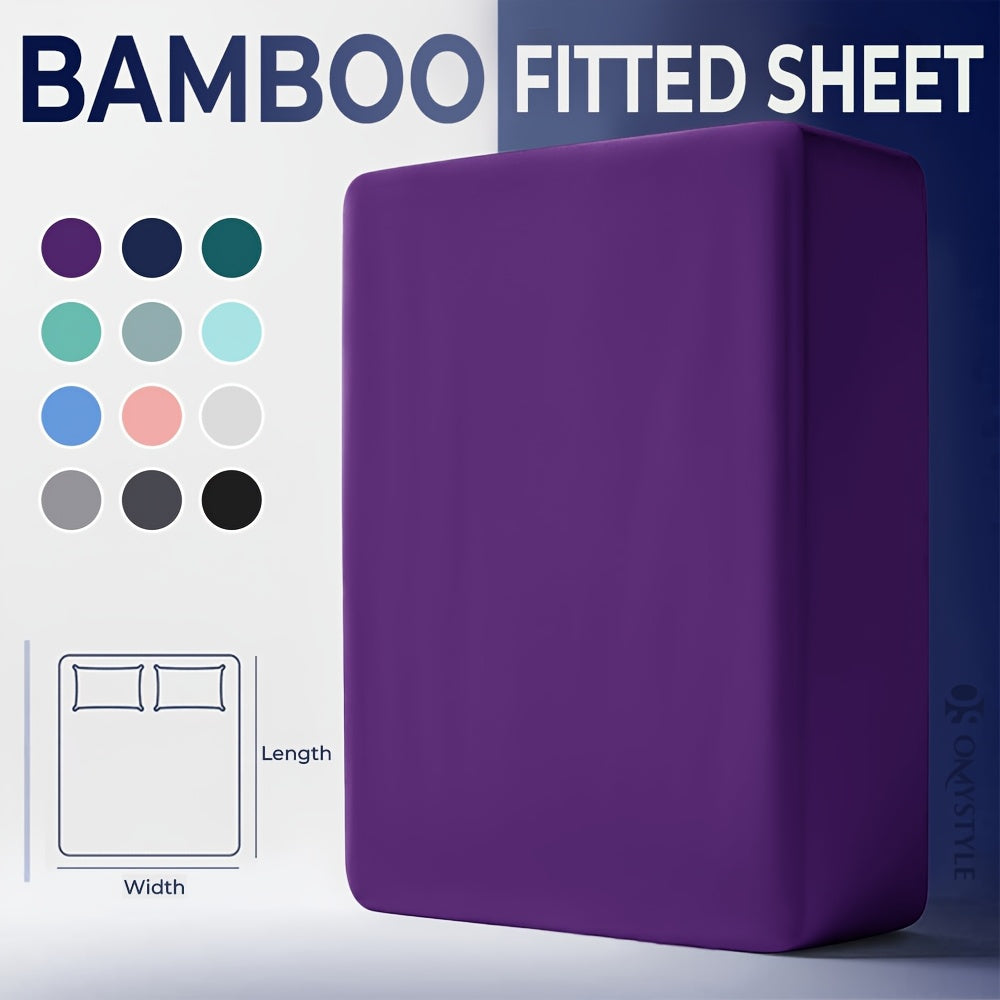 1pc Cooling Bamboo Bed Sheet - Ultra-Soft Fitted Cover with Deep Pocket, Breathable for Night Sweats, All-Season Bedding Suitable for Hot Sleepers