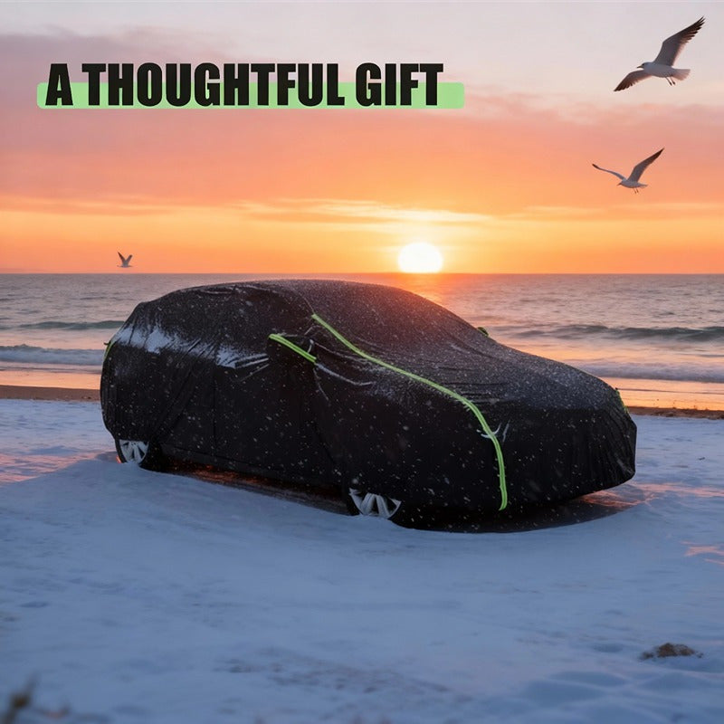Professional car cover set available in four precise sizes SUV-YL SUV-YXL Sedan-L Sedan-XL, crafted from high-strength 100% polyethylene tarpaulin material offering exceptional sturdiness and durability, complete waterproof protection layer effectively pr
