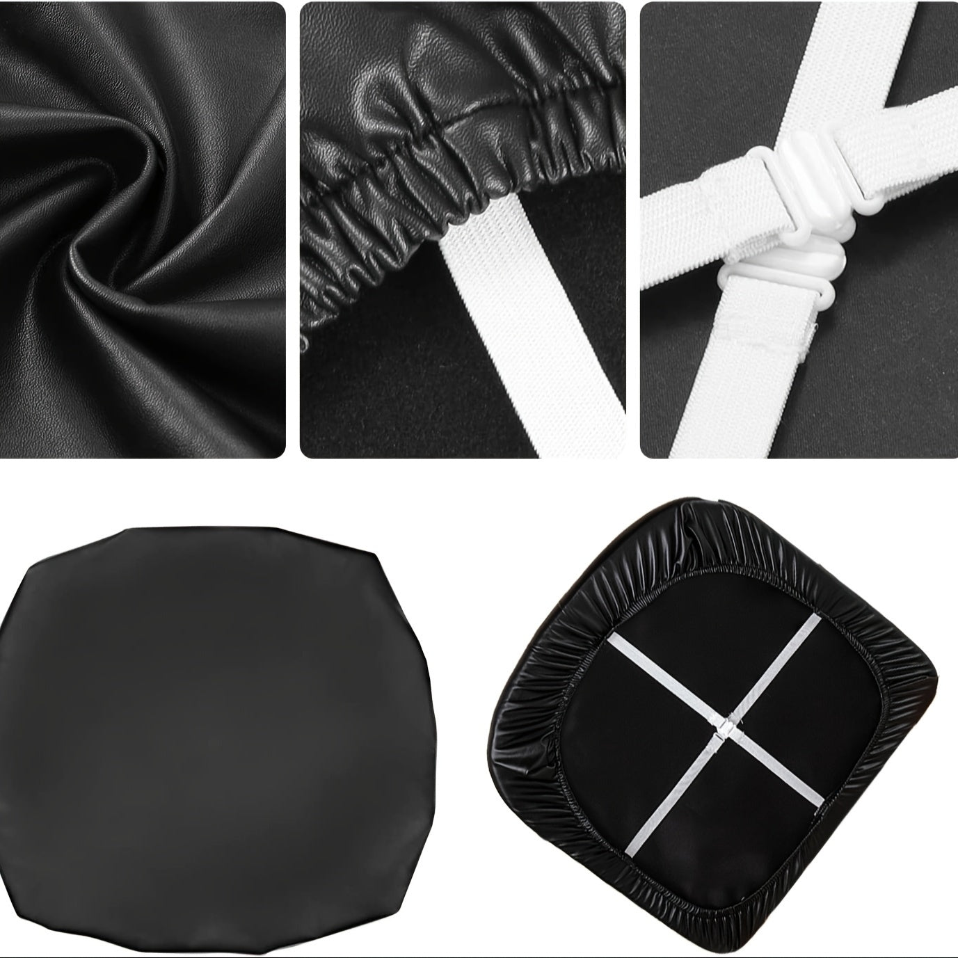4/6pcs 100% PU Leather Dining Chair Slipcovers - Removable Upholstered Chair Cushion Cover for Dining Room, Kitchen, Hotel, And for Home Decor, Halloween Decorations for Home, Valentine'S Day for Home Decorations