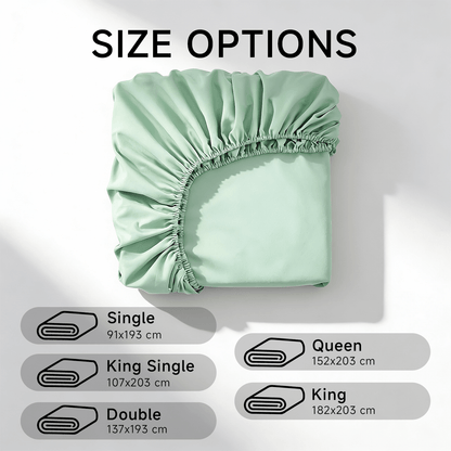 Cooling Bamboo Fitted Sheet-Breathable, Lightweight & Silky Smooth- 40cm Deep Pocket Sheets for Summer Nights, Hot Sleepers