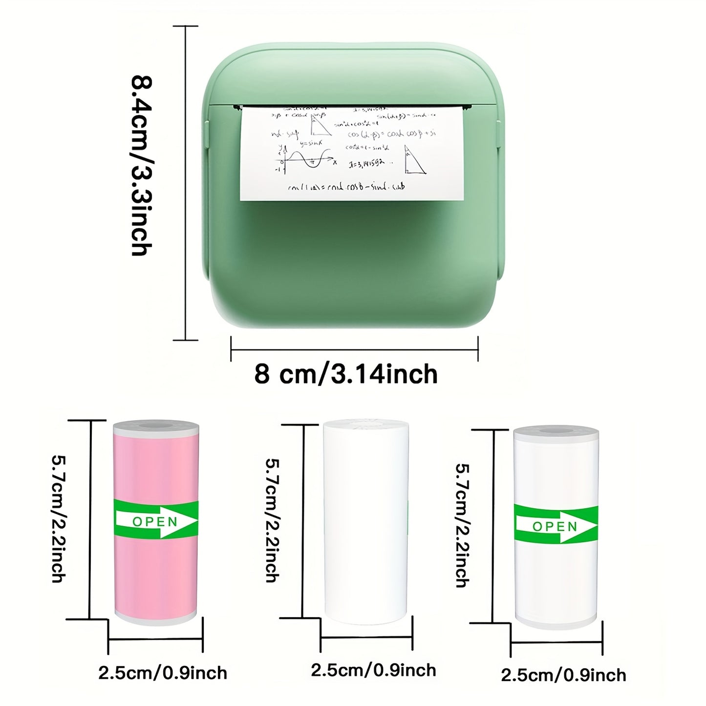 This Compact And Versatile Thermal Wireless Pocket Printer Includes 15 Rolls of Paper And Is Capable of Printing Photos, Labels, Text, And Additional Content