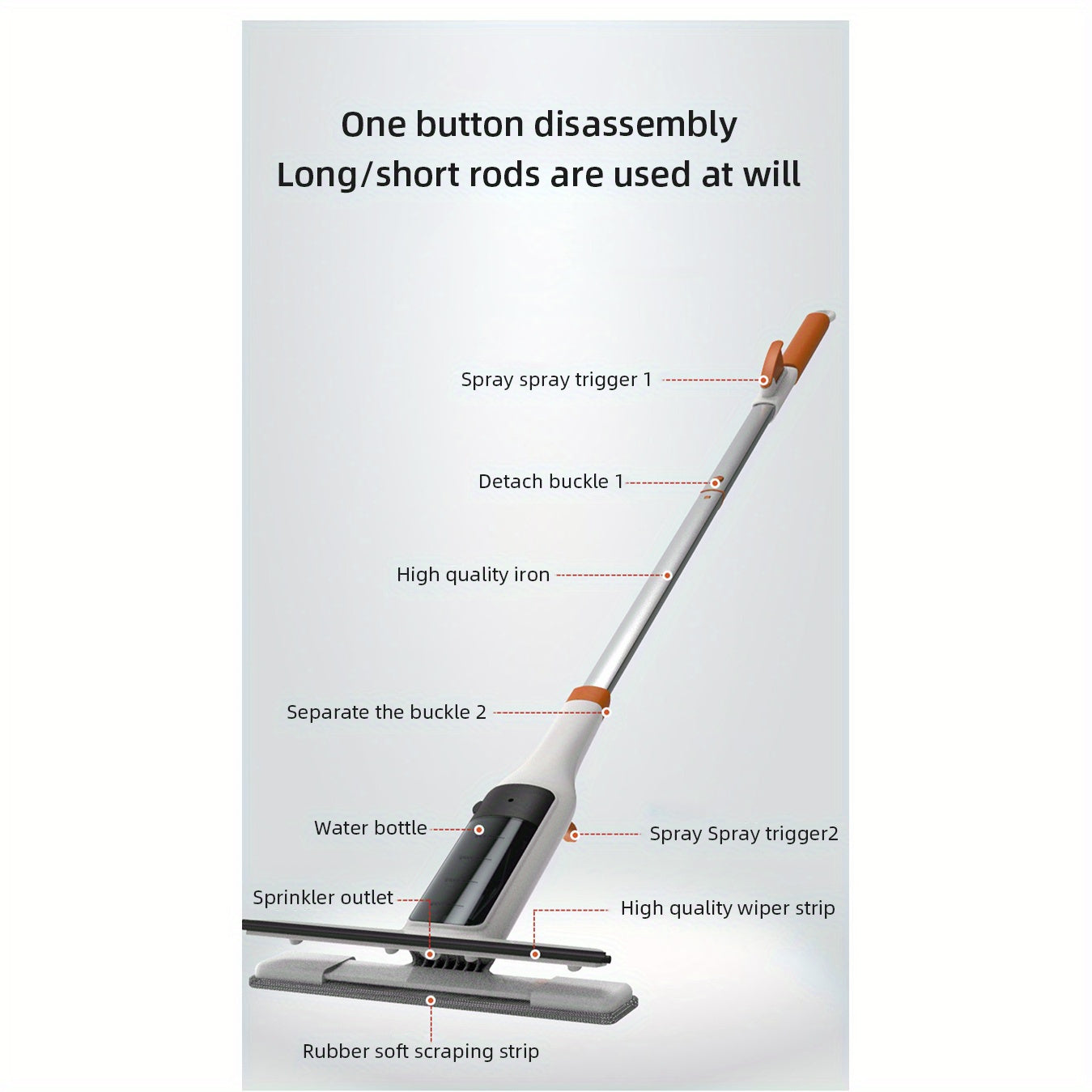 3-in-1 Glass Cleaning Kit with Telescopic Metal Pole & Scraper - Heavy-Duty Window, Shower Door & Car Windshield Cleaner - Adjustable Height, Non-Scratch Safe Design, Lightweight & Sturdy for Home & Commercial Use - Ideal for High Windows, Skylights, Mirr
