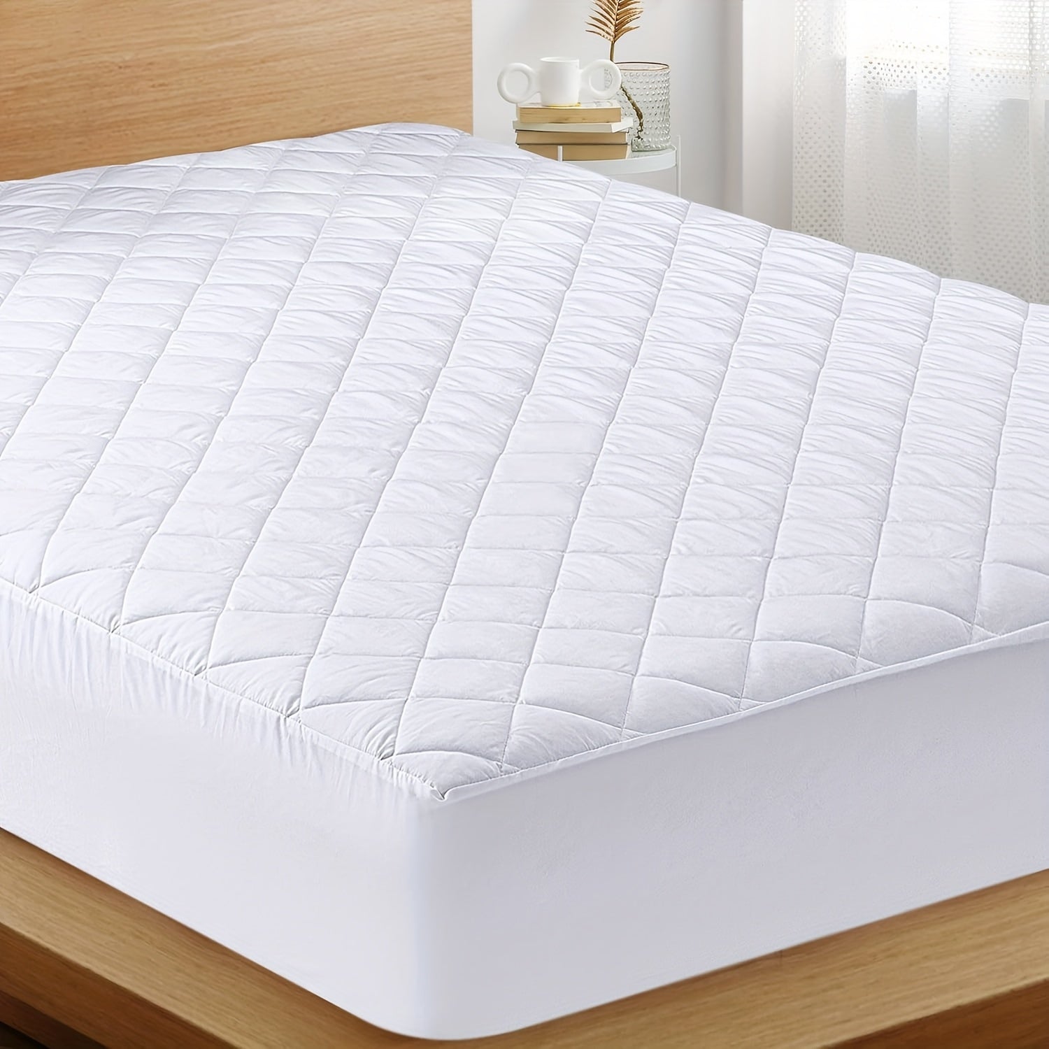 100% Waterproof Quilted Mattress Protector Cover | Machine Washable, Luxurious Ultra Soft, 40cm Deep Pocket, Suitable for Bedroom, Dorm, Hotel for Single, Double, Queen, King Beds, Microfiber