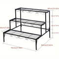 3 Tier Plant Stand Outdoor Indoor Metal Flower Pots Rack Corner Planter Shelf Black