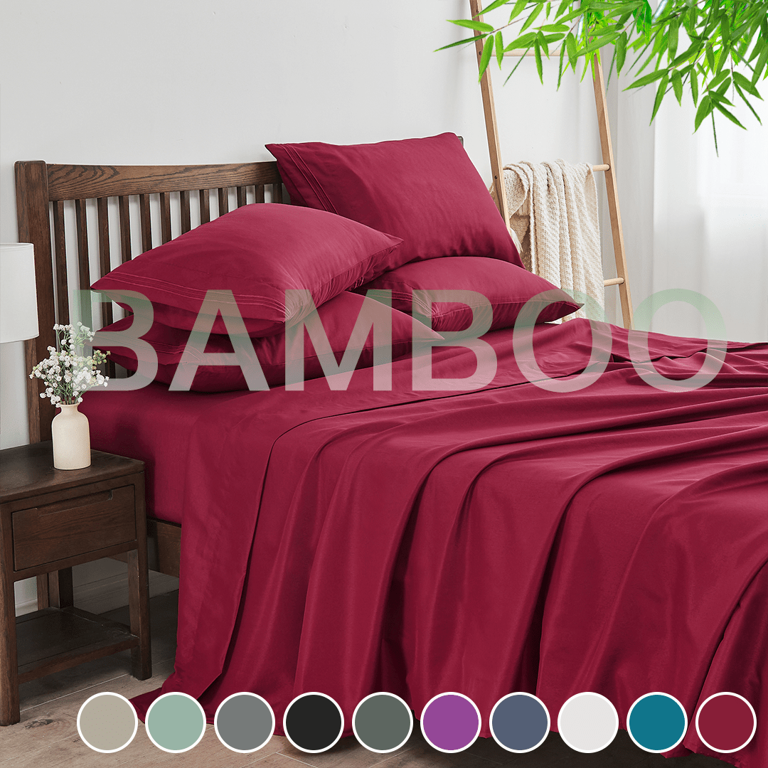 4-Piece Cooling Bamboo Sheet Set – Ultra-Breathable, Moisture-Wicking & Silky Smooth – 40cm Deep Pocket Design – Perfect for Summer Nights, Hot Sleepers, and Guest Bedrooms