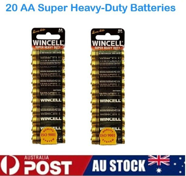 20 AA/AAA Batteries | Super Heavy Duty Batteries | Long-Lasting Heavy Duty Power for Toys, Remotes, Clocks & Electronics | Optional bundle available