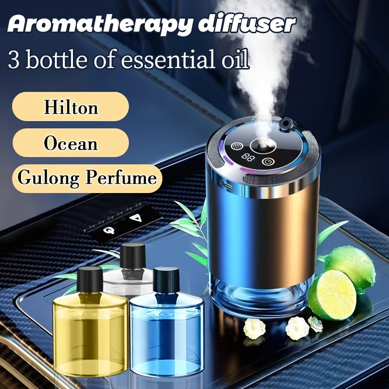 High-End Car Aroma Diffuser, Automatic Car Perfume, Car Air Freshener, Smart In-Car Mist Fragrance, Car Essential Oil Diffuser, Car Spray Scent, Long-Lasting Odor Removal, Starts with The Car, Misty Fragrance, A Gift for Family And Friends