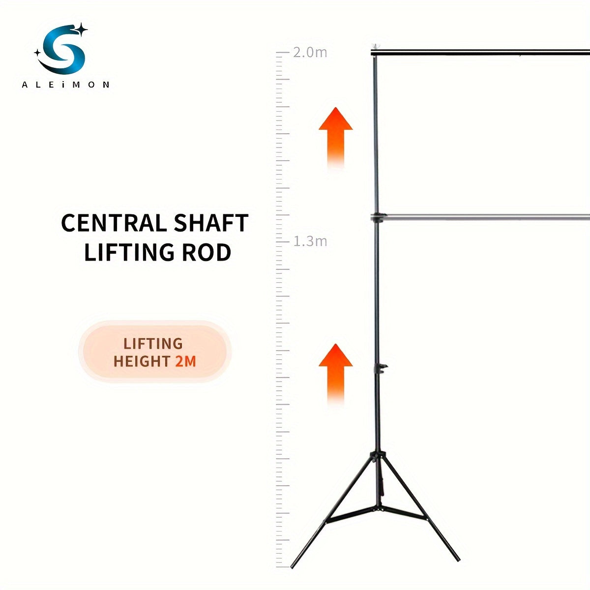 High Quality Professional Background Stand 10x7ft (W X H) Photo Studio Adjustable Metal Background Stand, Balloon Arch Support Kit, with 4 Cross Bars, 4 Background Clips, Party Wedding Event Decoration