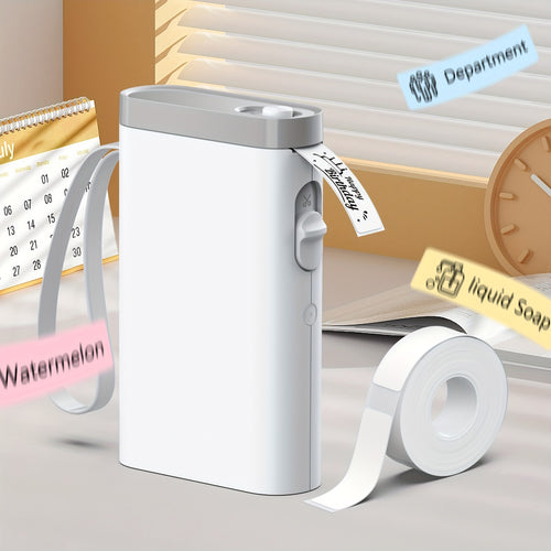 Portable Thermal Label Printer Suitable for Home & Office, Mini Label Maker Machine with Tape & Templates, Sticker Printer Compatible for Smartphones Tablets for Storage Organizing, Thermal Paper Roll Printer