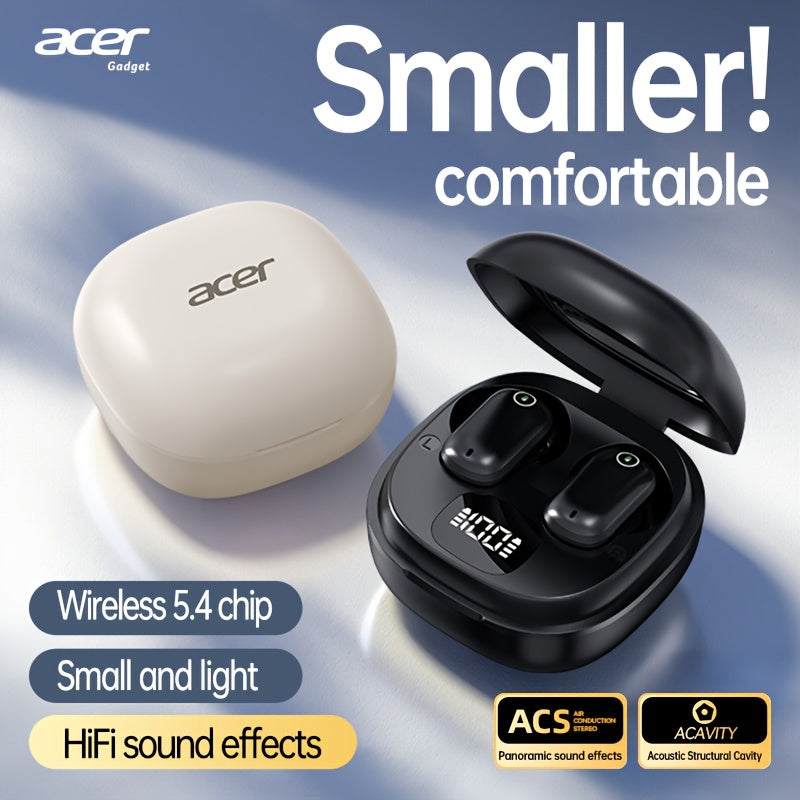 Acer OHR501 Wireless Audio Earbuds, Semi-In-Ear Design Noise Cancelling Headphones, HIFI Sound Quality Music Earphones, Headset for Commute And Fitness, Electronic Product with Touch Control And Voice Call Noise