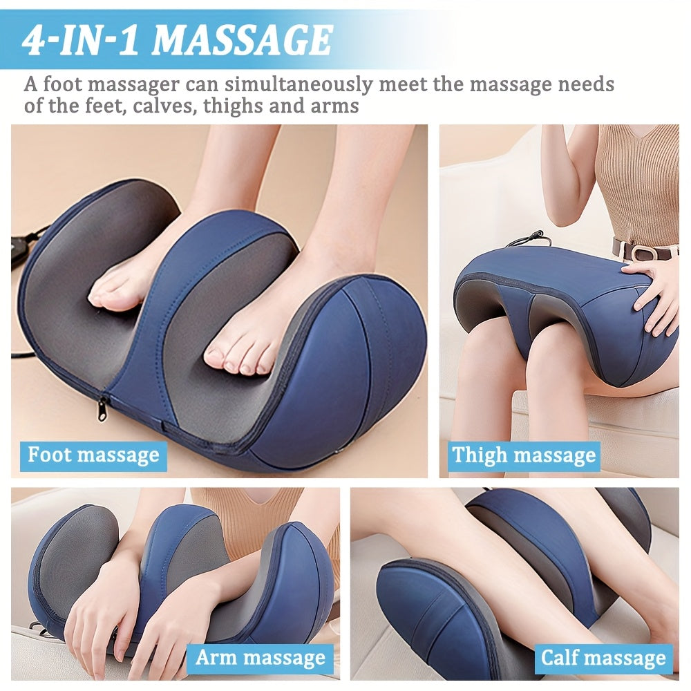 Cordless 3D Shiatsu Foot Massager with Deep-Kneading Nodes & Heat - USB Rechargeable Portable Full Body for Calf, Leg, Arm, Hand - -like Surface (Low-Maintenance) - Ideal Gift for Relaxation & Improved