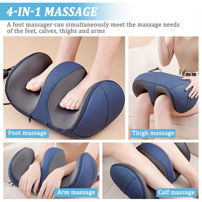 Cordless 3D Shiatsu Foot Massager with Deep-Kneading Nodes & Heat - USB Rechargeable Portable Full Body for Calf, Leg, Arm, Hand - -like Surface (Low-Maintenance) - Ideal Gift for Relaxation & Improved