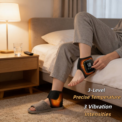 2pcs Smart Ankle Heating Pads - 3D Kneading Massage And Adjustable Temperature Control, Portable Rechargeable Design with Intelligent Timer, Multifunctional Control Panel, Breathable Neoprene Wrap, Heartwarming Father'S Day Gift