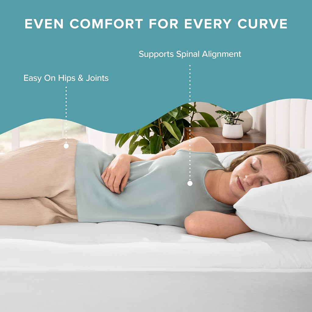 Luxury Soft Cotton Hotel Quality Mattress Topper - 4" (10Cm) Deep Mattress Pad, Heavy-Duty Support, Machine Washable Bed Topper with Zipper Closure, Fits Twin/Full/Queen/King Beds - Ideal for Home, Hotels, Guest Rooms