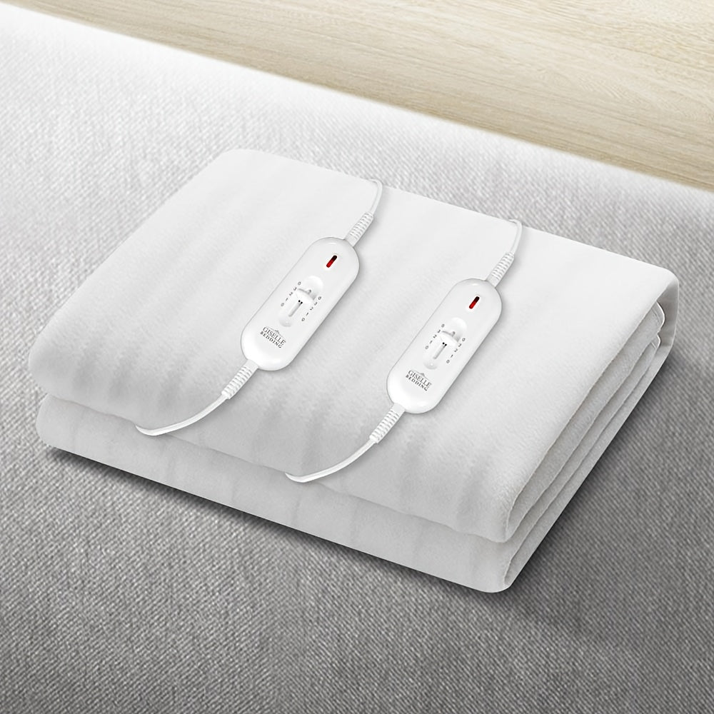 Giselle Bedding Electric Blanket for Bed 3 Heat Settings Within 45-55°C Dual Controller Heated Underblanket Machine Washable