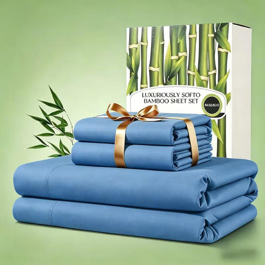 Ultra Soft Brushed Breathable Bamboo Sheet Set, Suitable for Bedrooms, All-Season Universal, Thickened And Breathable, Cool And Comfortable bedding Machine Washable, Modern And Stylish, Hotel-Quality Bamboo Sheets