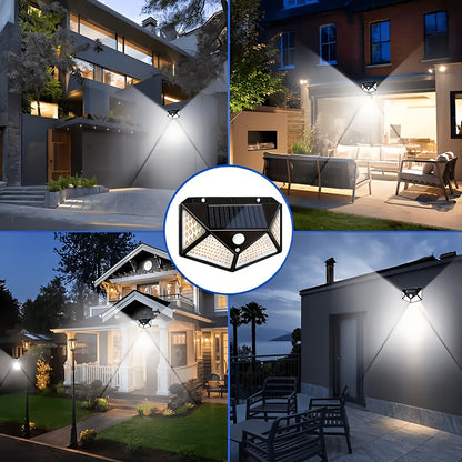 8pcs/4pcs Solar Lights Outdoor, Motion Sensor Wall Lights with 3 Modes And 270° Wide Angle, Solar Security Lights for Garden Pathway Porch Garage