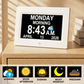 Dementia Clock for Seniors | Large Display Calendar Clock with Alarms, Wall & Desk Clock, Electronic Photo Frame, Music/Video/Calendar/Clock Functions, USB Powered, No Remote Control