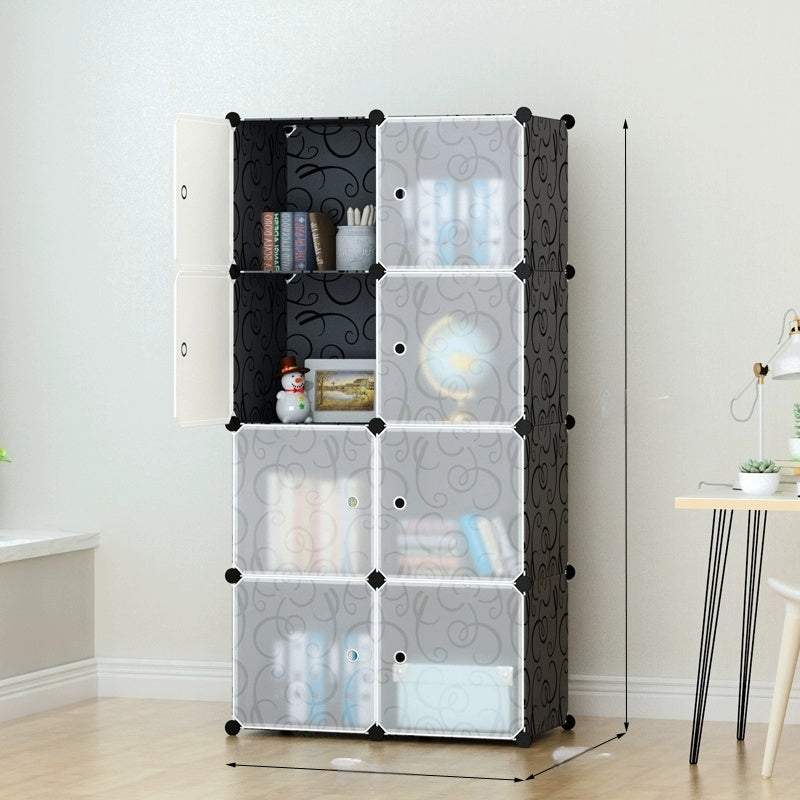 8-Cube Stackable Modular Storage Organizer Shelf – Easy Assembly Durable Frame in Classic Black & White – Multi-Functional Shelf for Books, Clothes, Toys & Sundries – Perfect for Home, Dorm, Rental Living