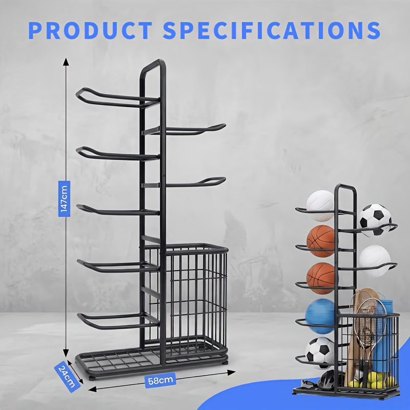 Black Friday Gift Pick Christmas Sports Essential 7 5 Or 3 Tier Basketball Storage Rack High Capacity Ball Organizer Tool Free Click Assembly Reinforced Frame Heavy Duty Support Limited Edition Holiday Box Must