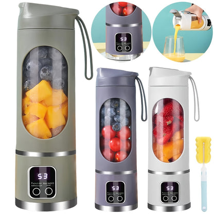 Portable USB Blender/Juicer with LED Display/USB Rechargeable/Easy Clean/Perfect for Fruit And Vegetable Drinks/Milkshakes/450Ml Capacity/Perfect Gift for Halloween/Christmas/Holidays And Birthdays