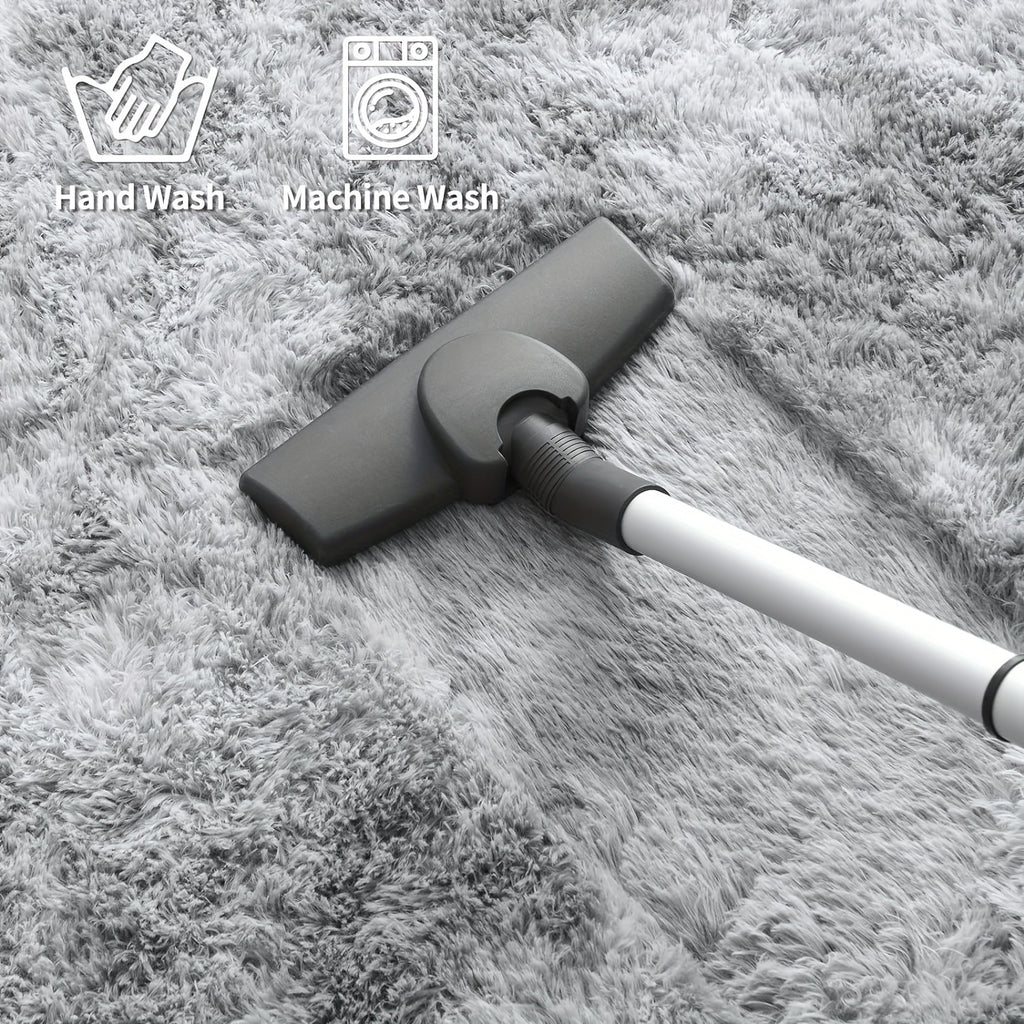 One Fluffy Area Rug Designed for The Bedroom, Featuring a Soft And Fuzzy Shaggy Texture, Suitable for Any Room, with a Non-Slip Base, Available in Light Grey, Dark Grey, Khaki, And Blue