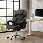 Adjustable Leather Reclining Massage Office Chair - home offices – alternate design view