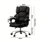 Adjustable Leather Reclining Massage Office Chair - home offices – additional product view 10